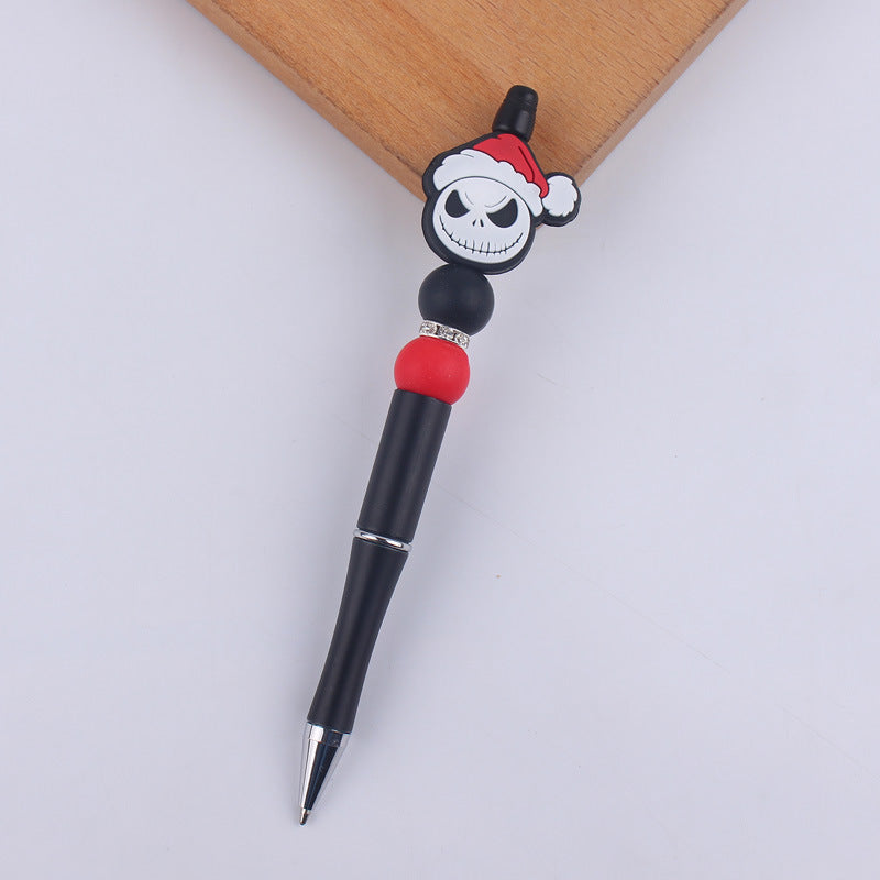Wholesale Cartoon Christmas Silicone Handmade Plastic Beaded Pen